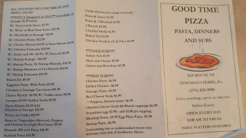 Good Time Pizza menu