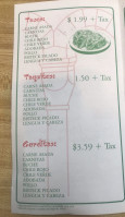 La Paloma menu