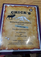 Chick's Restaurant Bar menu