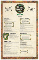 Patrick Kennedy's Irish Pub menu