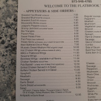 Flatbrook Tap House menu