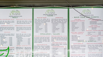 The Green Enchilada menu