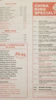 China King menu