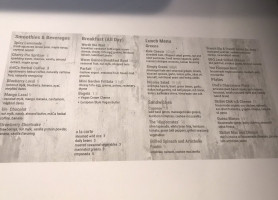 The Vegan Nest Café menu