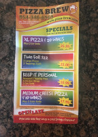 Pizza Brew menu