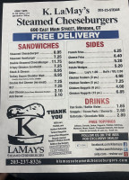 K Lamay's Steamed Cheeseburgers menu