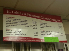 K Lamay's Steamed Cheeseburgers menu