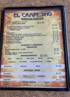 El Campesino menu