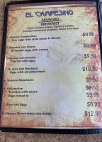 El Campesino menu