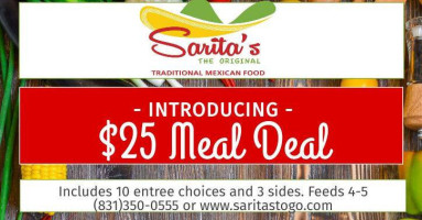 Sarita's Mexican Grill Restaurants menu