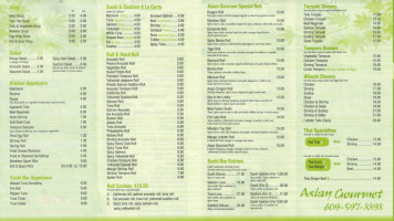 Asian Gourmet menu