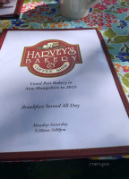 Harvey's Coffee Shop menu