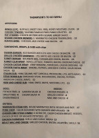 Thompson Tavern menu