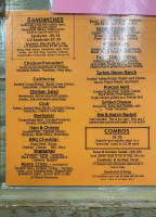 Gidgets Sandwich Shack menu