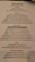 Pintxopote menu