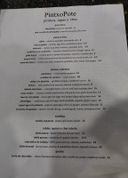 Pintxopote menu