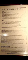 South Beverly Grill menu