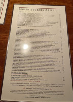 South Beverly Grill menu