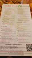 Koriander Indian Cuisine menu