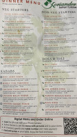 Koriander Indian Cuisine menu