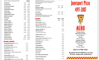 Jonesport Pizza Shop menu