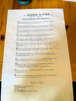 Barrel Fork menu