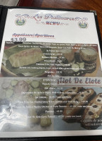 Los Platanares menu