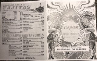 Cabos Mexican Plaquemine menu