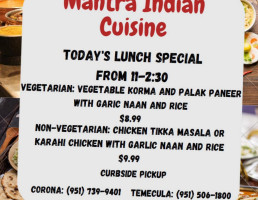 Mantra Indian Cuisine food