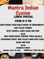 Mantra Indian Cuisine food