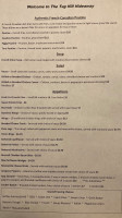 Tug Hill Hideaway menu