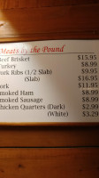 Bowie Barbeque menu