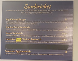 Big Kahuna Hawaiian Bbq menu