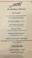 Jacks Monterey menu