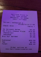 Heirloom Pizza Co. menu