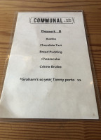 Communal Food And Drink menu