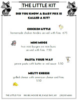 The Little Fox menu