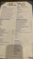 The Irons Restaurant And Bar menu