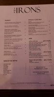 The Irons Restaurant And Bar menu