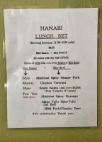 Hanabi Ramen And Japanese Curry menu