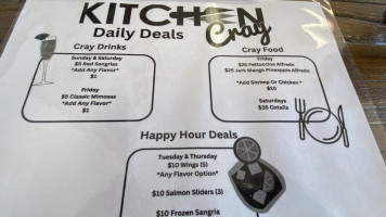 Kitchen Cray Cafe menu