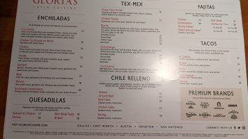 Gloria's Latin Cuisine menu