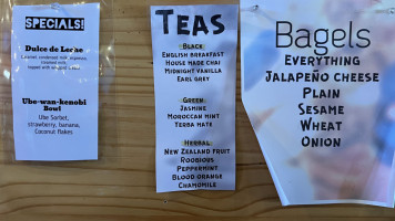 Subterranean Coffee Boutique menu