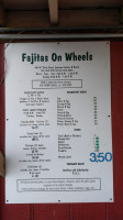 Fajitas On Wheels menu