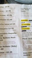 Taqueria Pequena menu