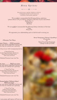 The Aubreyrose Tea Room menu