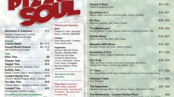 Pizza Soul menu