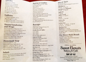 Sweet Elena's Bakery Café menu