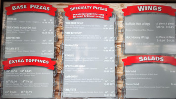 Dutchy's Pizza menu