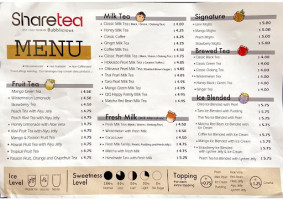 Sharetea menu